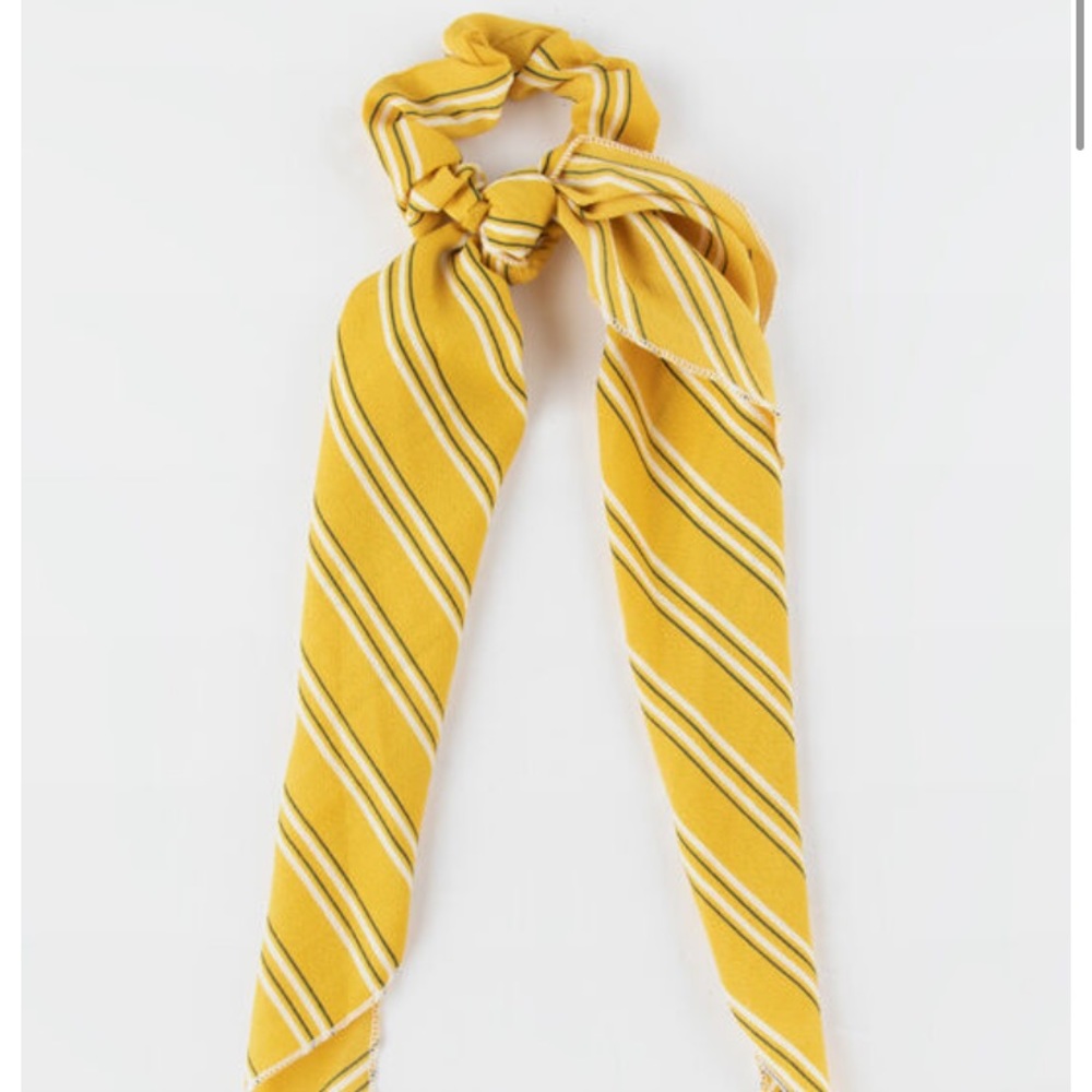 Striped Scarf Mustard Scrunchie